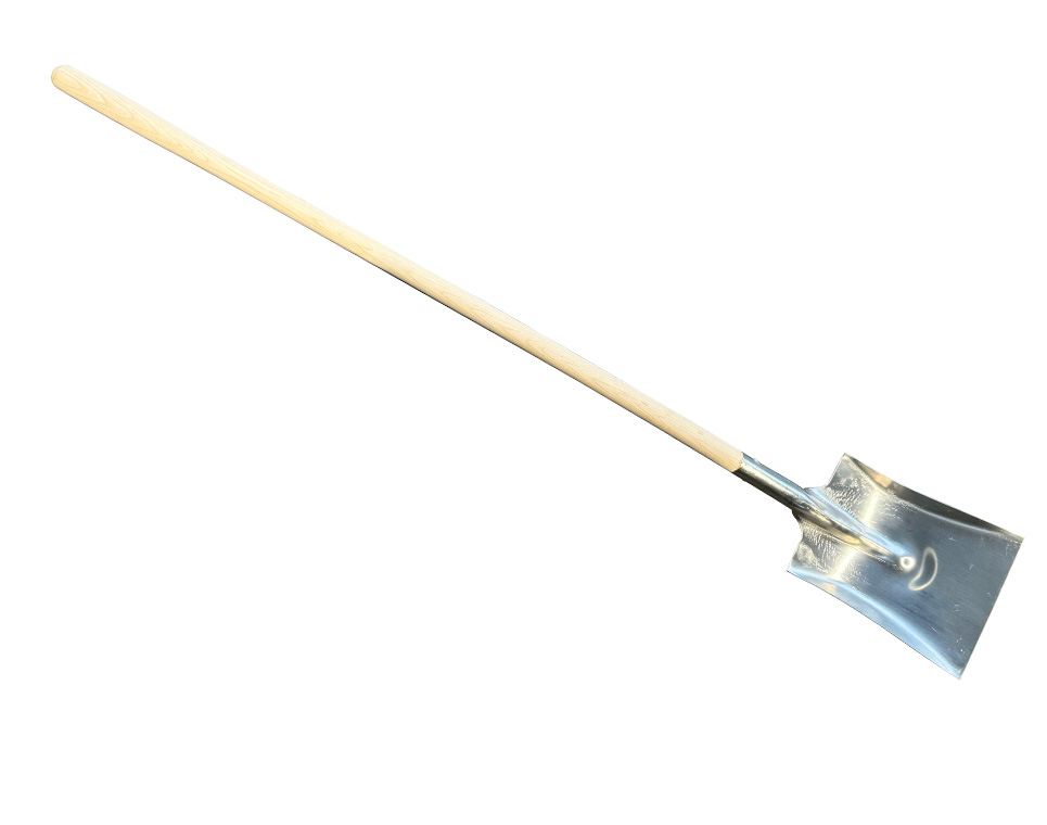 Aluminium transfer shovel small, with 130cm straight handle